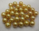 AAA 8-9mm Perfect Luster Near Round Golden South Sea Pearl,Sold by Piece