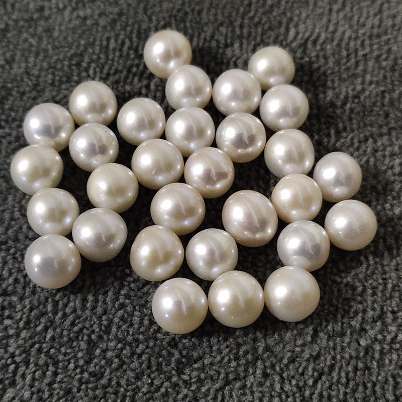Jumbo Size A Grade Luster/Shine Irregular Round Natural White Cultured Fresh  Water Pearl Beads 8-9mm 2 Strings16 Inch/70 Beads, SAVE $1 