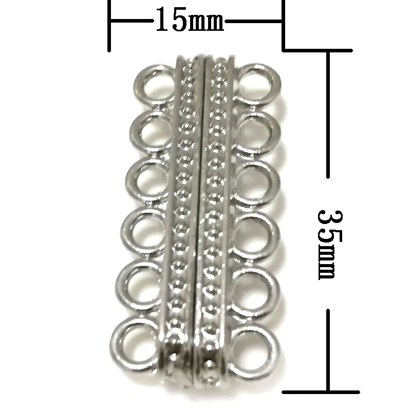 Wholesale 15x35mm 6 Rows Silver Magnetic Necklace Clasp Magnetic Clasp  [NF0218] - $2.90 : Pearls at Pearls, Wholesale Pearls and Pearl Jewelry  Supplies!