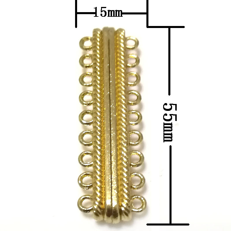 Wholesale 15x50mm 9 Rows Gold Magnetic Necklace Clasp multiple rows clasps  [NF0222] - $3.90 : Pearls at Pearls, Wholesale Pearls and Pearl Jewelry  Supplies!