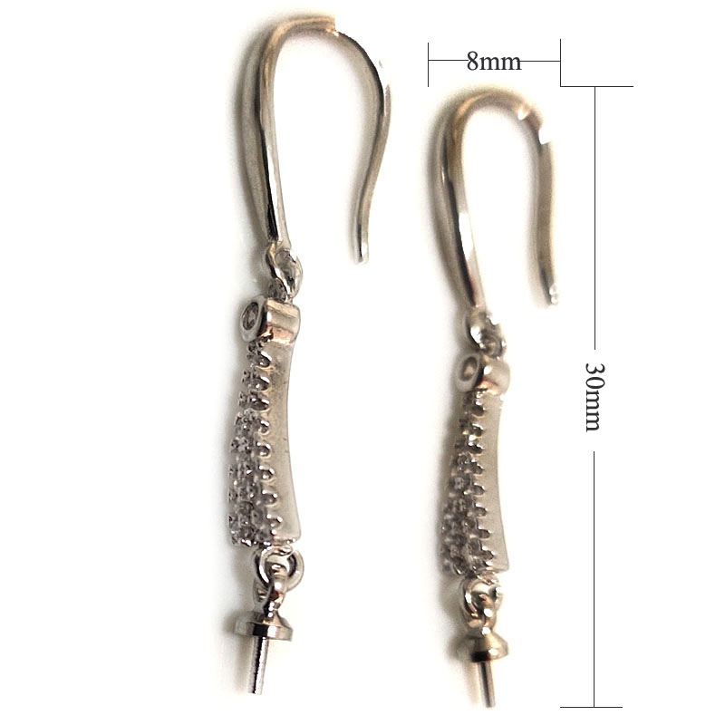 Wholesale 8x30mm 925 Silver Earring Hook,Sold by Pair 925 Silver Hook  [NF0239] - $1.90 : Pearls at Pearls, Wholesale Pearls and Pearl Jewelry  Supplies!