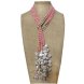 42 inches 3 Rows 4x8 mm Pink Natural Rice Coral Beads and Pearls Necklace