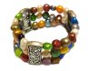 7.5 inches 3 rows 6-7mm Rainbow Multicolor Nugget Pearl Bracelet